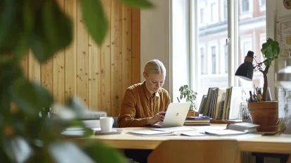 Henkilöllä on kädessä puhelin, jolla hän tekee sosiaalisen median seurantaa.