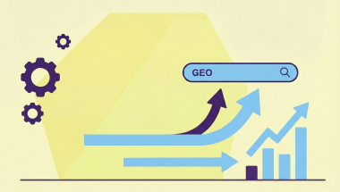 Kuvituskuva hakukoneen hakukentästä sekä ylöspäin suuntaavia nuolia kuvaamassa tekoälyliikenteen määrän kasvua