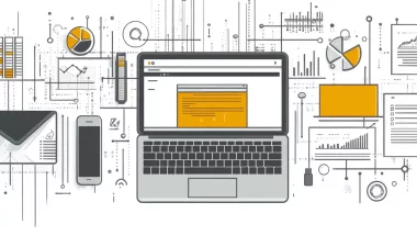 Nainen tekee kannettavalla tietokoneella verkkosivu-uudistusta