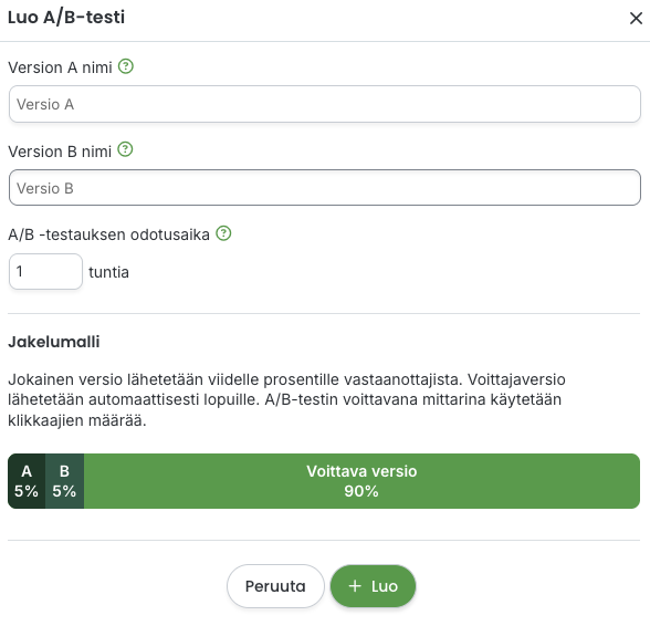 Lianamailerin sisällön testaus -ominaisuus