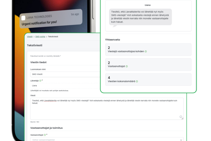LianaMailer-uutiskirjetyökalu, jolla voi lähettää transaktioviestejä