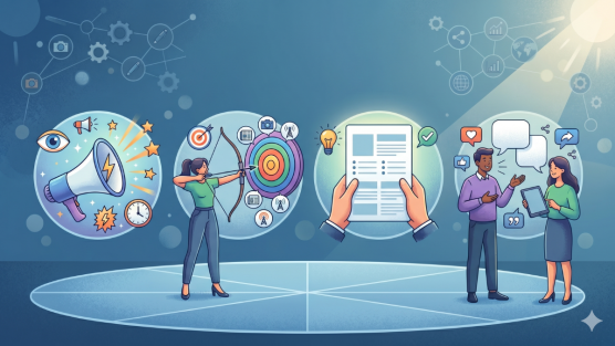 Kuvitettu kuva siitä millainen on hyvä tiedote