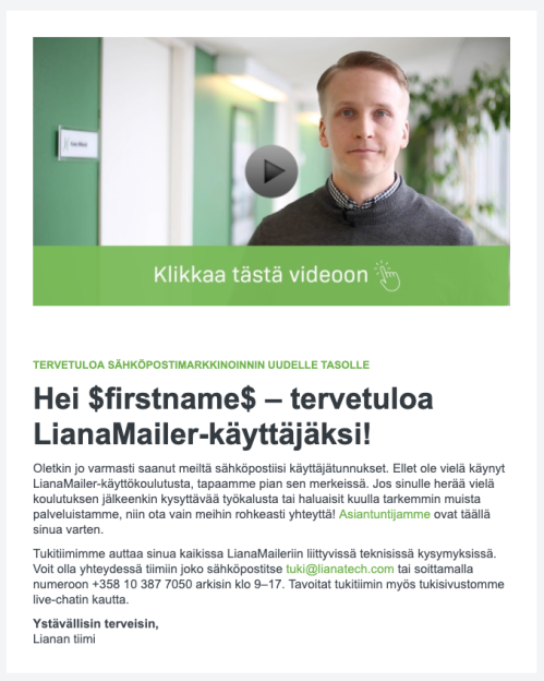 video in newsletters example