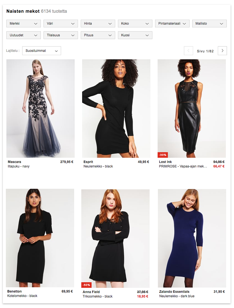 Zalando käyttää vaaleaihoisten mallien lisäksi myös tummaihoisia malleja.